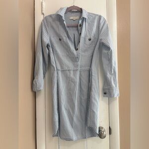 Blue Striped shirt dress